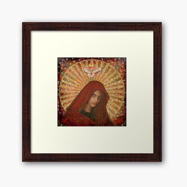 Mary Magdalene Dove Sacred Heart Framed Art Print