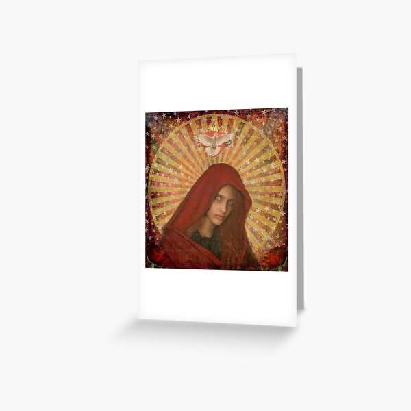 Mary Magdalene Dove Sacred Heart Greeting Card