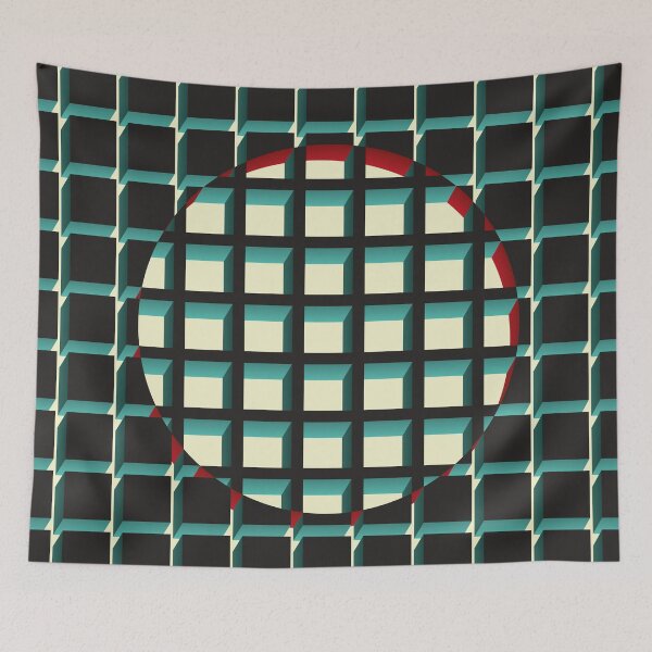 Item preview, abstract geometric pattern - Red and green designed and sold by ateliernab.