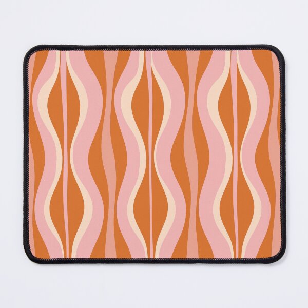 Hourglass Mid-Century Modern Abstract Pattern Pink Orange Cream Mouse Pad
