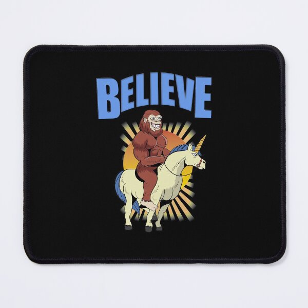 Item preview, Believe - Retro Bigfoot Riding Unicorn designed and sold by Meliafroggy.