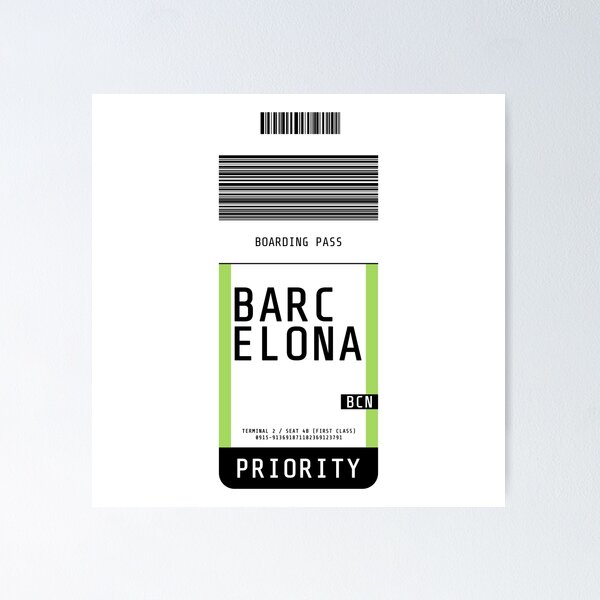 Item preview, Barcelona Boarding Pass BCN designed and sold by lukassfr.
