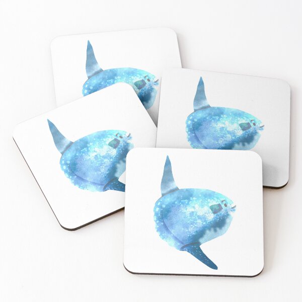 Item preview, Cute Watercolor Mola Mola Sunfish - Blue designed and sold by TheRainbowRoom.
