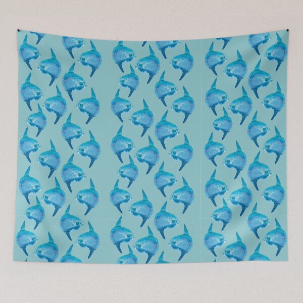 Item preview, Cute Watercolor Mola Mola Sunfish - Blue designed and sold by TheRainbowRoom.