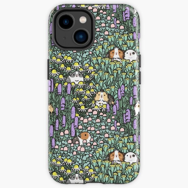 Guinea pigs and garden herbs pattern iPhone Tough Case