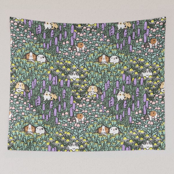 Item preview, Guinea pigs and garden herbs pattern designed and sold by Miri-Noristudio.