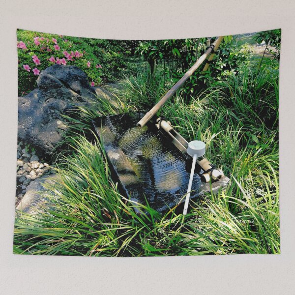 Item preview, Japanese Garden Water Basin With Bamboo Spout designed and sold by kansaikate.