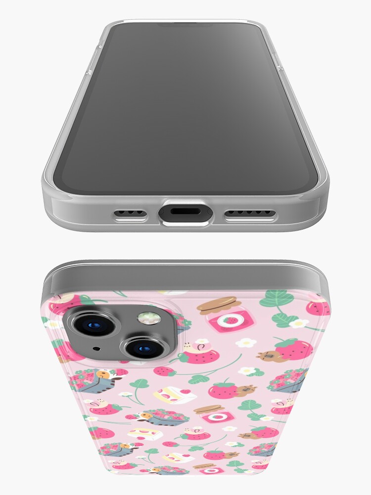 Alternate view of Bubu and Moonch Strawberry Season Pattern iPhone Case