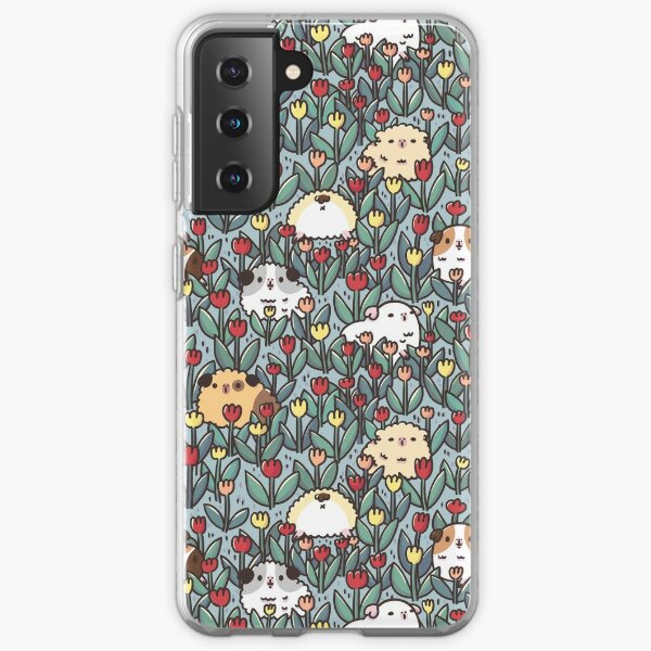 Teddy Guinea pigs and Flowers Pattern Samsung Galaxy Soft Case