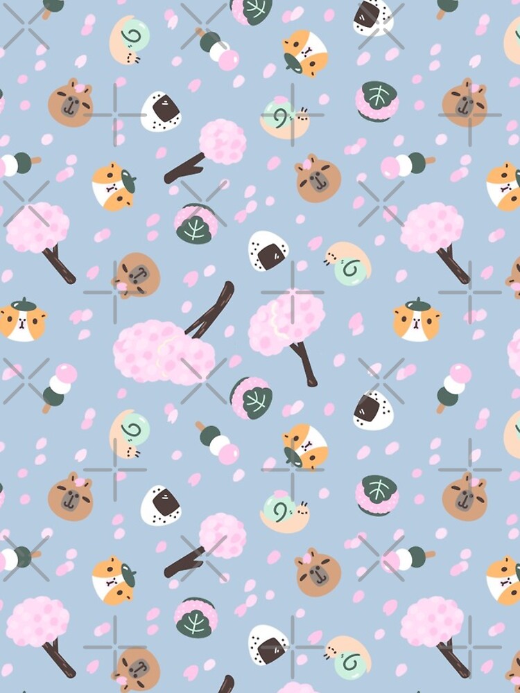Bubu and Moonch Sakura Season Pattern by Miri-Noristudio
