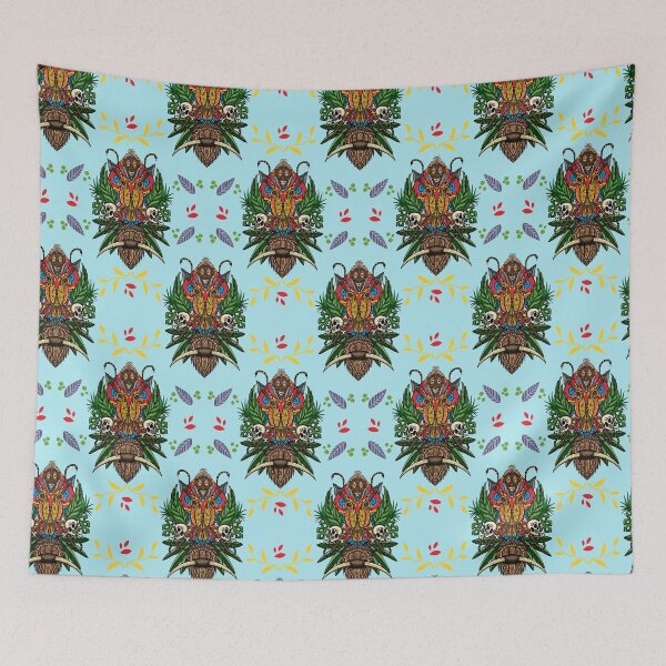 Item preview, Tiki Birds Blue designed and sold by IFMTopherAdam.