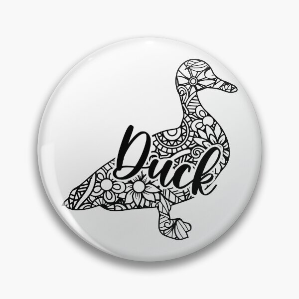 Item preview, Black Mandala Duck designed and sold by PolishedPin.
