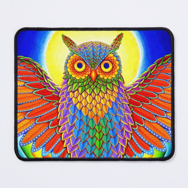 Item preview, Colorful Psychedelic Rainbow Owl designed and sold by Rebecca Wang.
