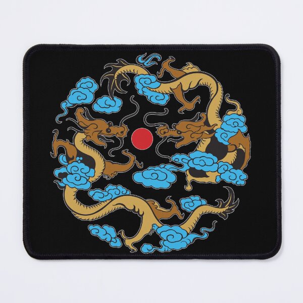 Item preview, Angry dragon in blue clouds Japanese Tattoo Art designed and sold by dreamofdenim.