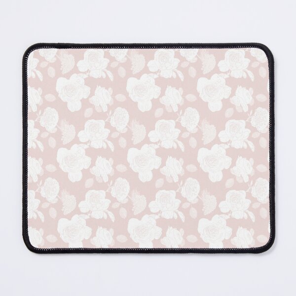 Item preview, Pale White Roses on Light Pink Background designed and sold by cozycaroline.