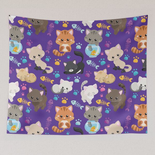 Item preview, Kawaii Cats Pattern designed and sold by TamGustam.