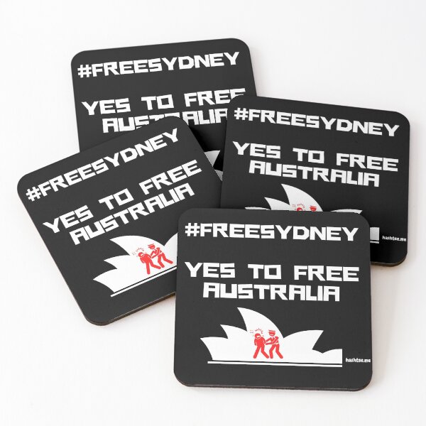 Item preview, #freesydney - Free Sydney Free Australia TShirt, Hat, Bags, Mask, hashtag - White Print designed and sold by hashteeme.