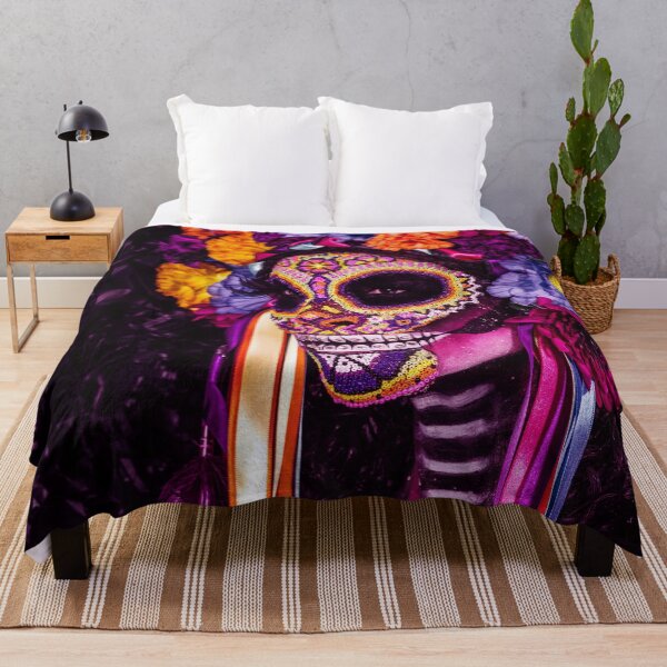 Item preview, Purple dia de los muertos lady designed and sold by urban-color.