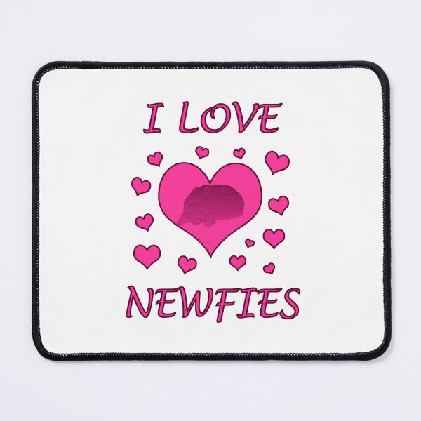 Item preview, Newfoundland dog heart love pink black designed and sold by Moonyflower.