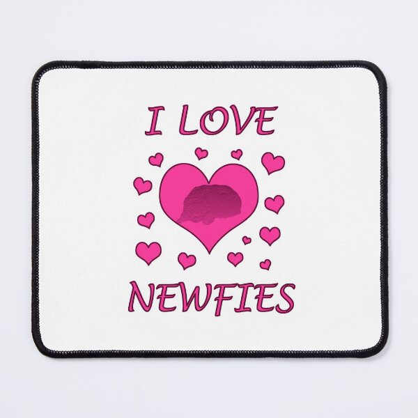 Item preview, Newfoundland dog heart love pink designed and sold by Moonyflower.
