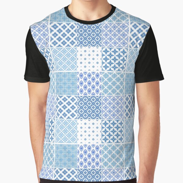 Vista previa del artículo con la obra «Patrón de azulejo de acuarela azulejo portugués azul y blanco», diseñado y vendido por Rhu Creations.