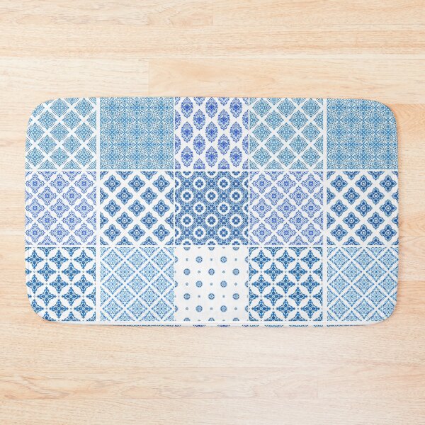 Item preview, Blue and White Portuguese Azulejo Watercolor Tile Pattern designed and sold by Rhu Creations.