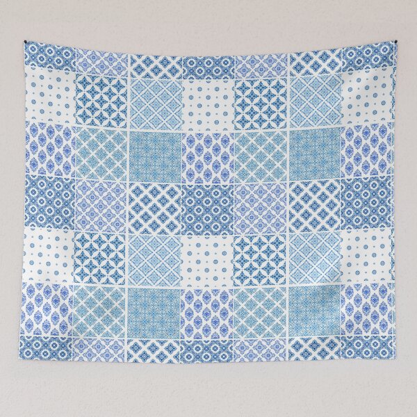 Item preview, Blue and White Portuguese Azulejo Watercolor Tile Pattern designed and sold by Rhu Creations.
