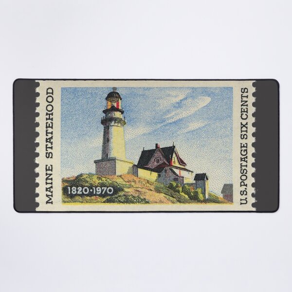 Item preview, Maine Statehood 150 Anniversary US Postage Stamp 6 cents, Beach, Ocean, Lobster, Portland, Lighthouse, Ocean, Beach, Freeport,  designed and sold by Nostrathomas66.