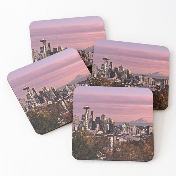 Item preview, Atardecer de noche del horizonte de Seattle WA del centro designed and sold by Piper-Deals.
