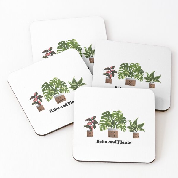 Item preview, Boba Trio of Plants | Philodendron Pink Princess | Monstera Thai Constellation | Philodendron Rio for Plant Lovers designed and sold by kusakidojo.