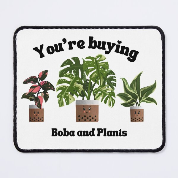 Item preview, "You're buying" Boba Trio of Plants | Philodendron Pink Princess | Monstera Thai Constellation | Philodendron Rio for Plant Lovers designed and sold by kusakidojo.