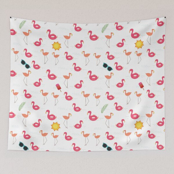 Item preview, summer flamingo beach party blue designed and sold by TheWaterBirds.