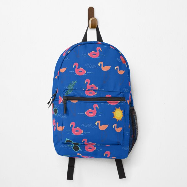Item preview, summer flamingo beach party dark blue designed and sold by TheWaterBirds.
