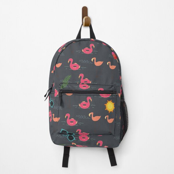 Item preview, summer flamingo beach party black designed and sold by TheWaterBirds.