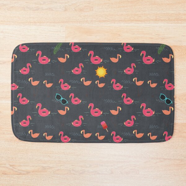 Item preview, summer flamingo beach party black designed and sold by TheWaterBirds.