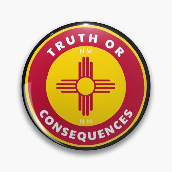 Item preview, Truth or Consequences New Mexico - NM Badge with a Zia Flag Roundlet designed and sold by palmettodigital.