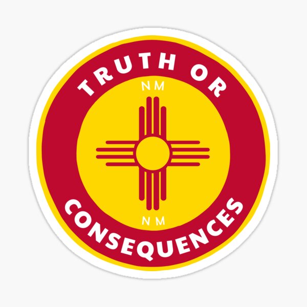 Item preview, Truth or Consequences New Mexico - NM Badge with a Zia Flag Roundlet designed and sold by palmettodigital.