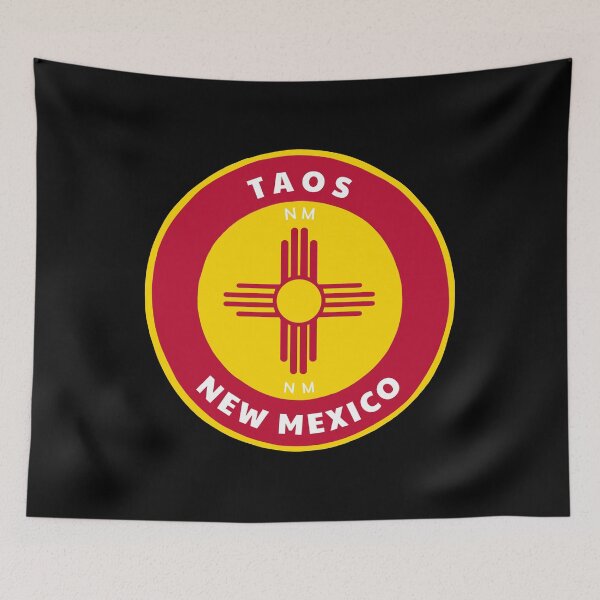 Item preview, Taos New Mexico - NM Badge with a Zia Flag Roundlet designed and sold by palmettodigital.