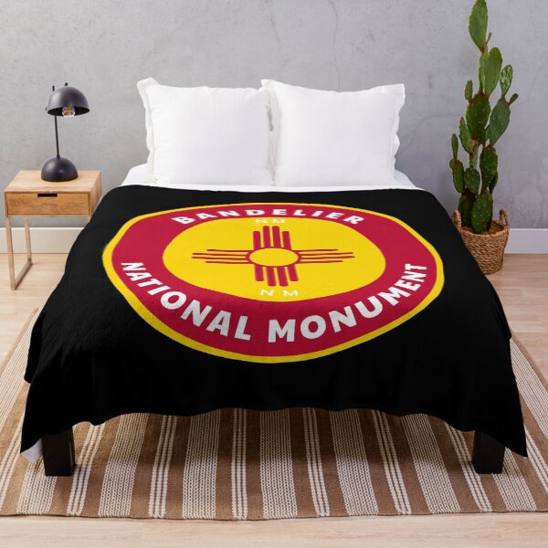 Artikelvorschau, Bandelier National Monument New Mexico - NM Badge with a Zia Flag Roundlet entworfen und verkauft von palmettodigital.