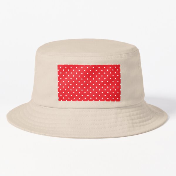 Red Polka Dot Jersey  Pattern Flat Top Breathable Bucket Hats