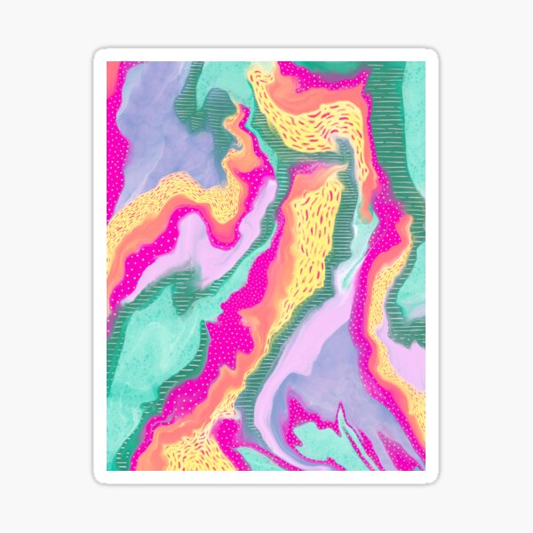 Abstract marbling drawing Sticker