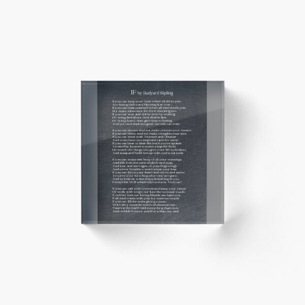 If By Rudyard Kipling II Acrylic Block