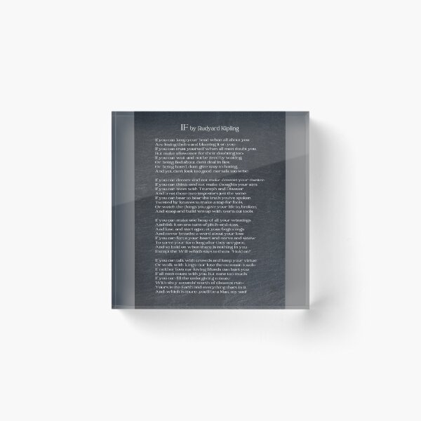 If By Rudyard Kipling II Acrylic Block