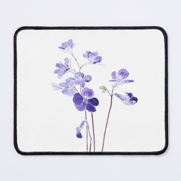 Item preview, hand painted purple Cape primrose flowers watercolor  designed and sold by ColorandColor.
