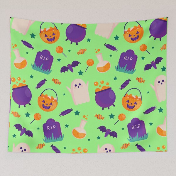 Item preview, cute halloween ghost and batt patterns  designed and sold by TIHONA.