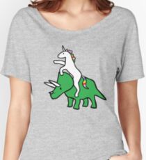 Unicorn Riding Triceratops Women's Relaxed Fit T-Shirt