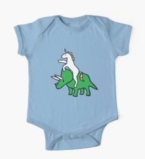 Einhorn Reiten Triceratops Baby Body Kurzarm