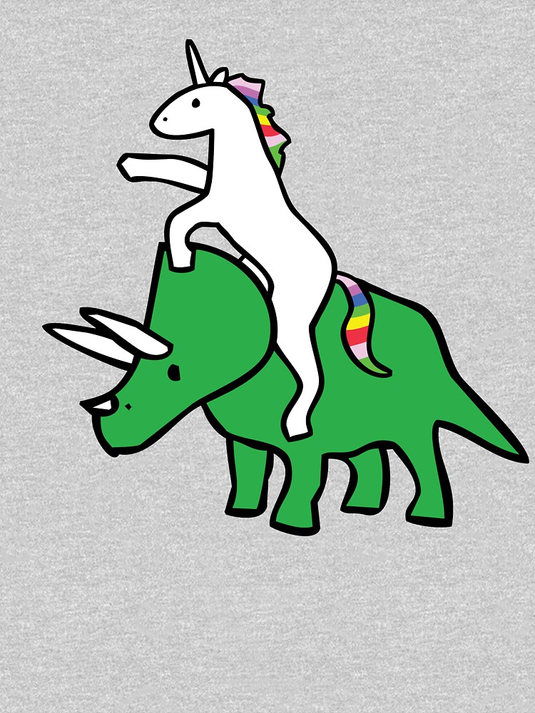 Unicorn Riding Triceratops by jezkemp