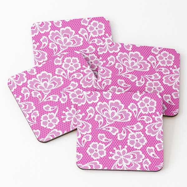 Item preview, Pink and White Lace Pattern. Elegant Chic White Floral Lace Pattern designed and sold by silviaol.