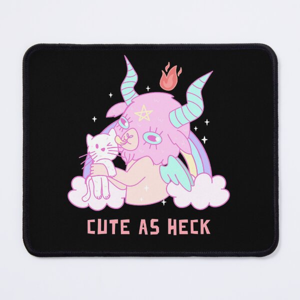 Item preview, Cute as Heck Baby Baphomet Clouds Rainbows Kitty Pentacle Pentagram Fire designed and sold by AlasAHintStudio.